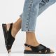6. Women's black leather sandals Filippo DS4470