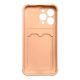 2. Card Armor Case Pouch Cover For Samsung Galaxy A22 4G Card Wallet Silicone Armor Cover Air Bag Pink