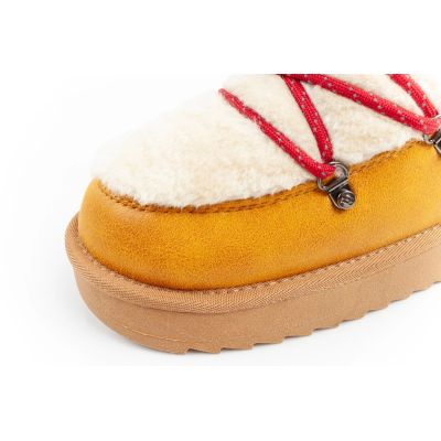 15. D.Franklin women's winter snow boots, fashionable fur lining, mustard color