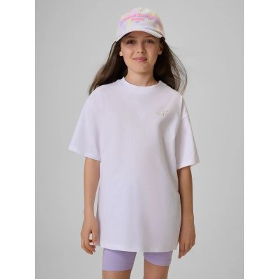 Girls' loose plain T-shirt 4F 4FJRSS26TTSHF3984-11S