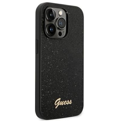 4. Guess Glitter Script Case for iPhone 14 Pro - Black