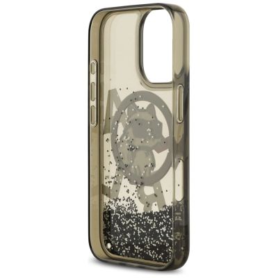 7. Karl Lagerfeld Liquid Glitter Choupette Logo MagSafe iPhone 17 Case - Black