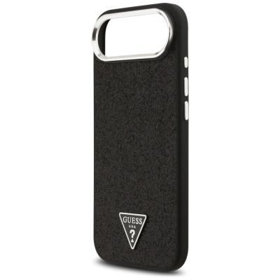 6. Guess Glitter Triangle Logo MagSafe Case for iPhone 17 Air - Black