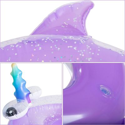 4. INFLATABLE RING 89x64.5CM WHALE GLITTER 35641