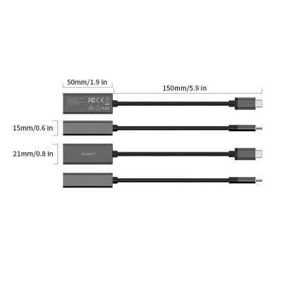4. Orico XC-R45-V1 USB-C to RJ45 Gigabit Ethernet 1 Gbps Network Adapter - Black