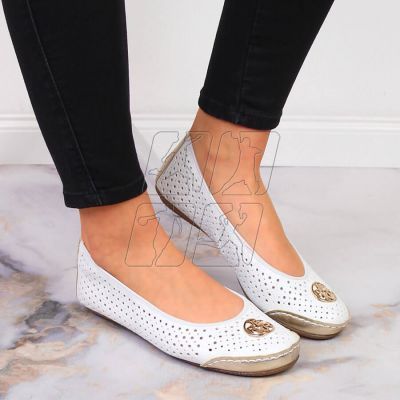 7. Rieker W RKR516 openwork ballerinas white