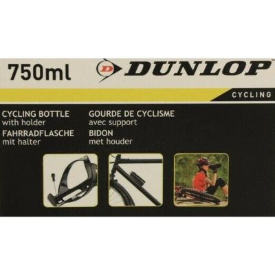 45. DUNLOP 750ML BICYCLE BOTTLE WITH CAGE BLACK