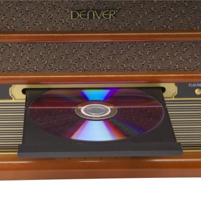 7. Denver MRD-51 Wooden Retro Music Center with Turntable