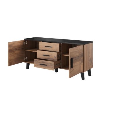 2. Chest of drawers LOTTA 150 2D3S wotan + matt black
