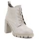 Cream women's ankle boots with a block heel M.Daszyński SA218-8
