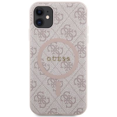3. Guess GUHMN61G4GFRP iPhone 11 6.1" / Xr pink/pink hardcase 4G Collection Leather Metal Logo MagSafe