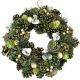 Decorative Wreath 34 cm, Green, with Pine Cones and Baubles – Mica Decorations