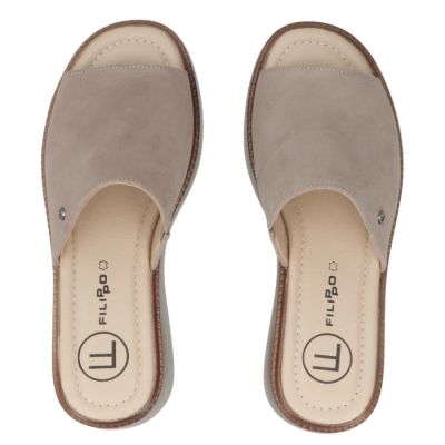 5. Filippo DK7798 Women's Taupe Leather Slides