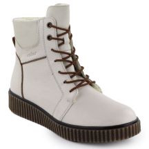 Beige women’s leather ankle boots Rieker Y4303-80