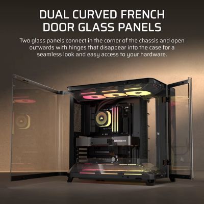 7. Corsair AIR 5400 LX-R LINK Tempered Glass Mid-Tower Case, Black