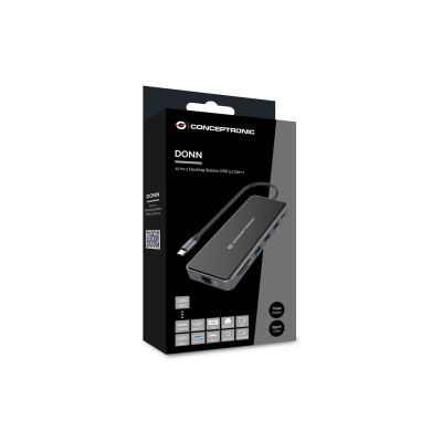 3. Conceptronic DONN15G - Docking Station - USB-C 3.2 Gen 1 - VGA, 2 x HDMI - GigE