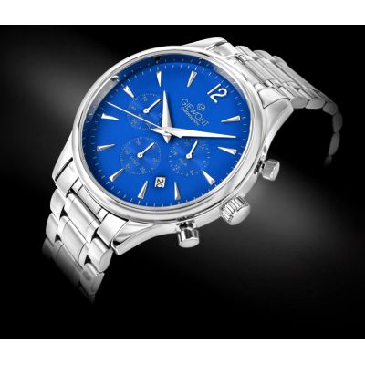 2. Men's Watch Giewont Chronograph Sapphire Silver Blue GW6310-B3