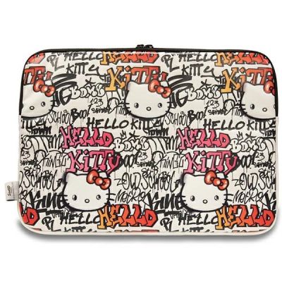 3. Hello Kitty PU Metal Logo case for a 14" laptop - beige