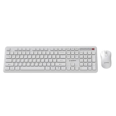 2. GEMBIRD WIRELESS SLIM PRO BUSINESS DESK KEYBOARD + MOUSE SET, WHITE, US LAYOUT