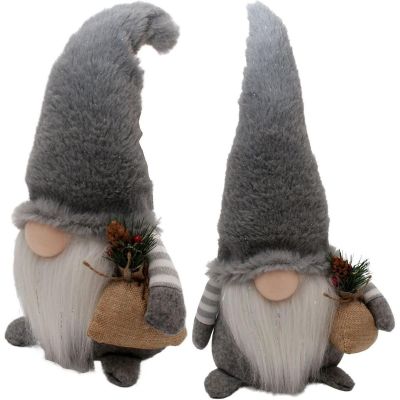 4. DECORATIVE PLUSH LED gnome 38CM GRAY