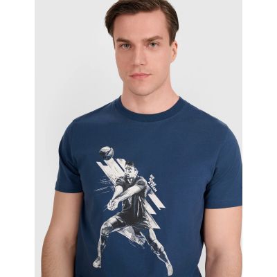 4. Men's regular t-shirt with volleyball print 4F 4FRAW25TTSHM3237-46S