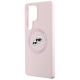 6. Karl Lagerfeld Silicone Double Heads And Circle MagSafe Samsung Galaxy S25 Ultra Case Pink