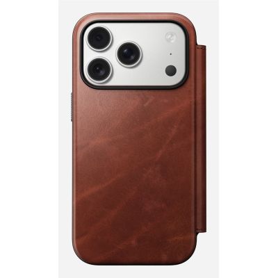 8. NOMAD Modern Leather Folio - MagSafe compatible leather case for iPhone 17 Pro, Horween leather (Old Dublin)