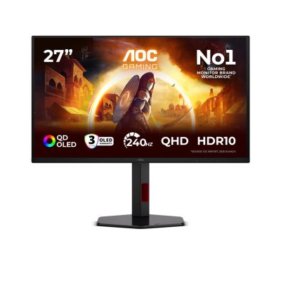 28. AOC G4 Q27G4ZDR Computer Monitor 67.3 cm (26.5") 2560 x 1440 px Quad HD QD-OLED Black, Red