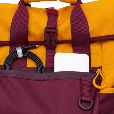 8. Rivacase 5321 15.6" 25L Laptop Backpack Burgundy-Yellow