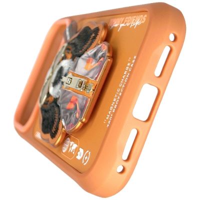 3. Nimmy Cool&Cute 2.0 Dog Case for iPhone 17 Pro Max with Magnetic Hanger - Orange