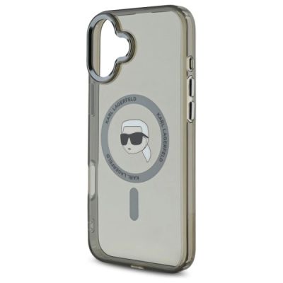 6. Karl Lagerfeld IML Metal Karl Head MagSafe iPhone 16 Case - Black