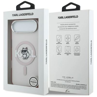 8. Karl Lagerfeld IML Choupette Sketch Logo MagSafe Case for iPhone 17 Air - Pink