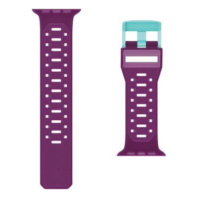 6. UAG Civilian – silicone strap for Apple Watch 44mm–49mm (Apple Watch 4–11, SE 1–3, Ultra 1–3) (deep purple synth / aqua)