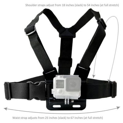 5. Adjustable sports camera harness - black
