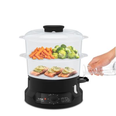 2. Tefal Minicompact VC139810 2-Basket Steamer, Freestanding, 800W, Black