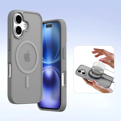 6. Dux Ducis Lawa Leather Case for iPhone 16 - Gray