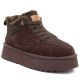 Women's leather ankle boots, chocolate platform snow boots, Potocki CA13312