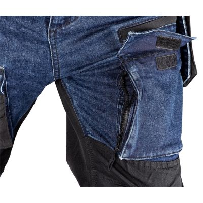 10. DENIM WORK TROUSERS WITH CORDURA REINFORCEMENTS, NAVY BLUE, SIZE M