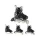NH10905 4in1 BLACK LED SIZE S(31-34) ROLLER SKATES WITH DIMENSIONAL HOCKEY BLADE NILS EXTREME