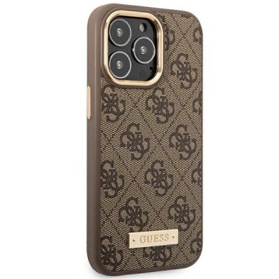 4. Guess GUHMP14LU4GPRW iPhone 14 Pro 6.1 "brown / brown hard case 4G Logo Plate MagSafe