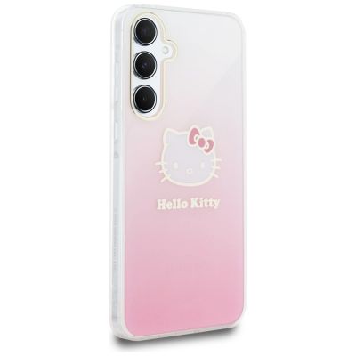 4. Hello Kitty IML Gradient Electrop Kitty Head case for Samsung Galaxy A55 - pink