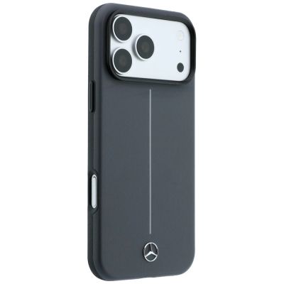 4. Mercedes Leather Semi Wrap with Iconic Line MagSafe Case for iPhone 18 Pro Max / 17 Pro Max - Dark Gray
