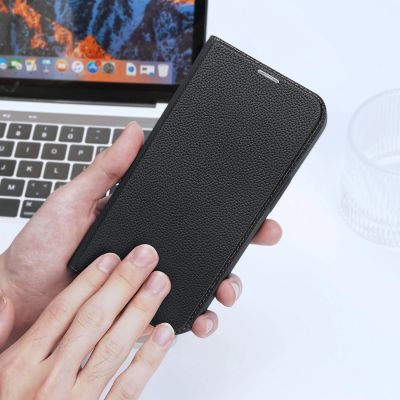 7. Dux Ducis Skin X2 case for iPhone 14 Plus case with magnetic flap black