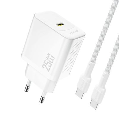 Dudao A27CEU PD 25W GaN SB-C Wall Charger with USB-C Cable - White