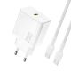 Dudao A27CEU PD 25W GaN SB-C Wall Charger with USB-C Cable - White