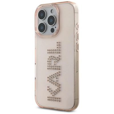 2. Karl Lagerfeld IML Rhinestones Logo iPhone 16 Pro Case - Pink