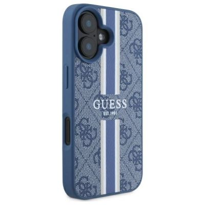 4. Guess 4G Printed Stripes MagSafe case for iPhone 16 - blue