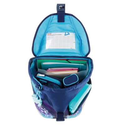 7. Herlitz SoftLight Plus Greenline Blue Ice School Backpack Set Girl Polyester Blue, Navy (Navy)