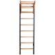 10. GYMNASTIC WOODEN AND METAL WALL BAR WITH 4 HANDLES WITH A WOODEN BAR BENCHK 211B