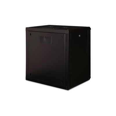 33. Unique 19" 12U wall-mounted network cabinet 600x450, glass door, black, undivided, assembled, 100kg